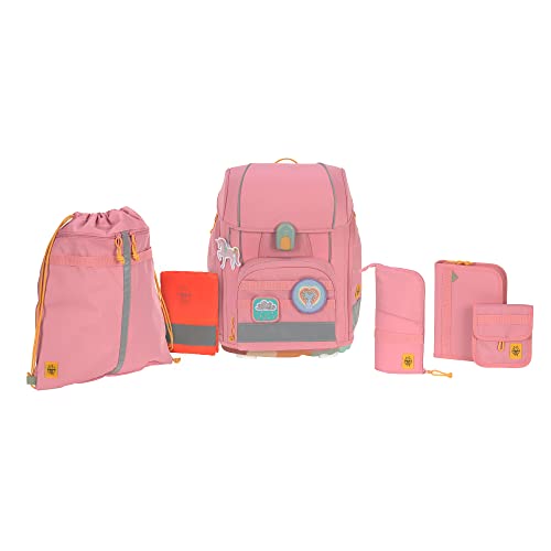 LÄSSIG 7-teiliges Schulranzen Set Kinder/School Set Boxy Unique Pink von LÄSSIG