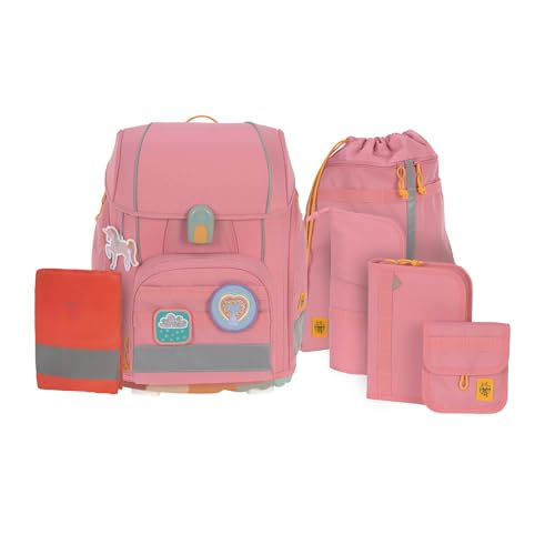 LÄSSIG 7-teiliges Schulranzen Set Kinder/School Set Boxy Unique Pink von LÄSSIG