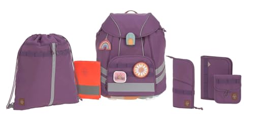 LÄSSIG 7-teiliges Schulranzen Set Kinder/School Set Flexy Unique Lila/Violett von LÄSSIG