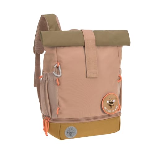 LÄSSIG Kindergartenrucksack Kinderrucksack Rolltop mit Brustgurt wasserabweisend, 11 Liter/Mini Rolltop Backpack Nature Braun von LÄSSIG