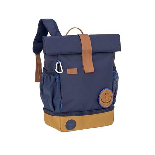 LÄSSIG Kindergartenrucksack Kinderrucksack Rolltop mit Brustgurt wasserabweisend, 11 Liter/Mini Rolltop Backpack Navy von LÄSSIG