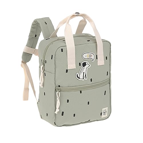 LÄSSIG Kinderrucksack mit Brustgurt Kindergartentasche Kindergartenrucksack 28 cm, 5,5 Liter, 3 Jahre/Mini Square Backpack Happy Prints Oliv von LÄSSIG