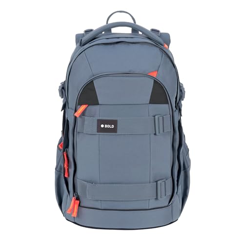 BOLD Lässig Schulrucksack mit Reflektoren und höhenverstellbarem Rückenteil/School Backpack Bold blue von LÄSSIG
