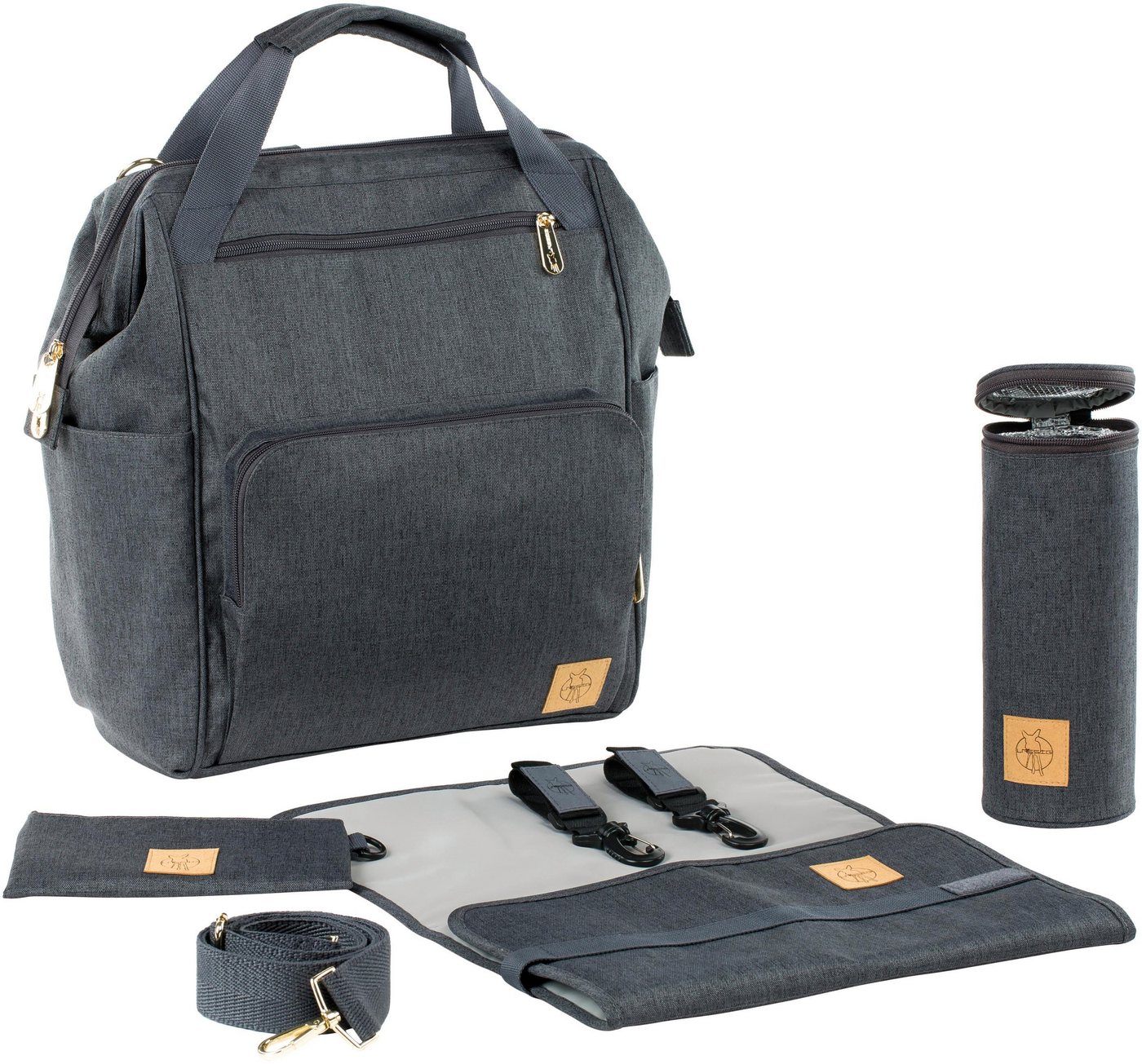 LÄSSIG Wickelrucksack Glam, Goldie, Backpack Anthracite, PETA-approved vegan LÄSSIG Wickelrucksack Glam, Goldie, Backpack Anthracite, PETA-approved vegan von LÄSSIG