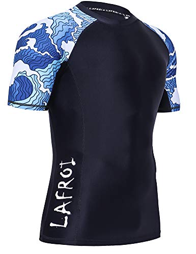 LAFROI Herren Kurzarm UPF 50+ Kompressionsshirt Rash Guard-CLY02D (Surge,LG) von LAFROI