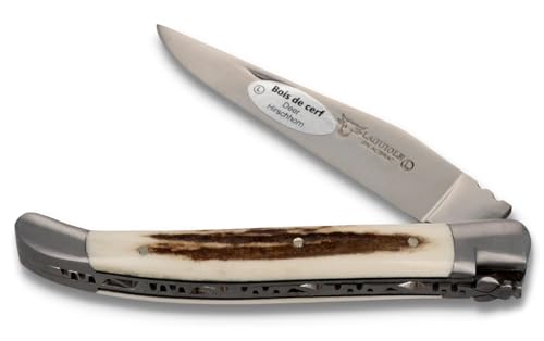 Laguiole en Aubrac Taschenmesser L0211BCIF 11 cm, Griffschalen Hirschhorn, Klinge 9 cm matt, Backen matt Laguiole en Aubrac Taschenmesser L0211BCIF 11 cm, Griffschalen Hirschhorn, Klinge 9 cm matt, Backen matt von Laguiole en Aubrac
