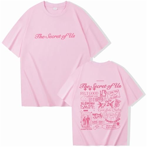 LAIZHENE T-Shirt Baumwolle Gracie Abrams T-Shirt Fan Rundhalsausschnitt Shirt Unisex Mode Casual T-Shirt (Rosa,S) von LAIZHENE