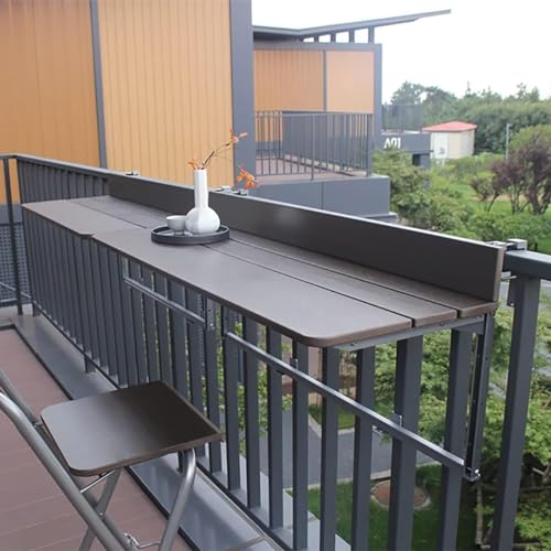 An der Wand montierter Klapptisch, multifunktionaler Hängetisch für Balkongeländer, klappbarer Balkontisch, hängender verstellbarer Terrassentisch für die Terrasse, Hängetische für den Garten (120 x von LAJUQNQ