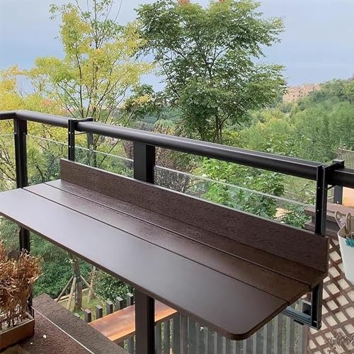 LAJUQNQ An der Wand montierter Klapptisch, Balkongeländertisch, Hängetisch für Außengeländer, platzsparend, für Terrasse, Garten, Veranda, Balkon, Hängetisch (60 x 37 cm) Substitutability von LAJUQNQ