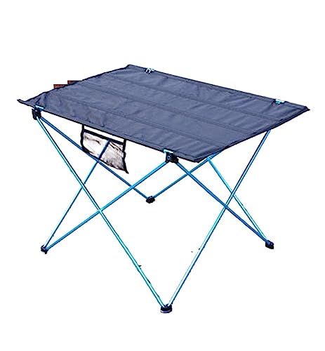 LAJUQNQ Klappbarer Esstisch aus Aluminiumlegierung, ultraleichter Klappschreibtisch, tragbarer Klapptisch, Camping-/Outdoor-Möbel, Picknick (Farbe: 56 x 43 x 38 cm, blau) Substitutability von LAJUQNQ