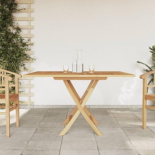 LAJUQNQ Klappbarer Gartentisch 120x120x75 cm Massivholz Teak, Esstisch für draußen, Gartentisch, Bistro-Terrassen-Gartentisch (SPU:362616) Substitutability von LAJUQNQ