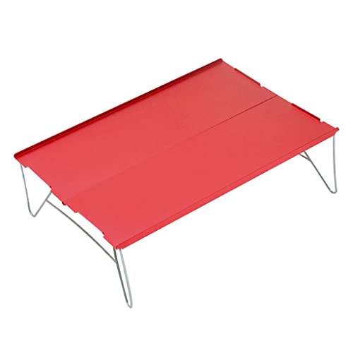 LAJUQNQ Klapptisch für den Außenbereich, Mini-Klapptisch aus Aluminium, Abnehmbarer tragbarer Klapptisch für Camping, Klapptisch (Farbe: Rot) Substitutability von LAJUQNQ