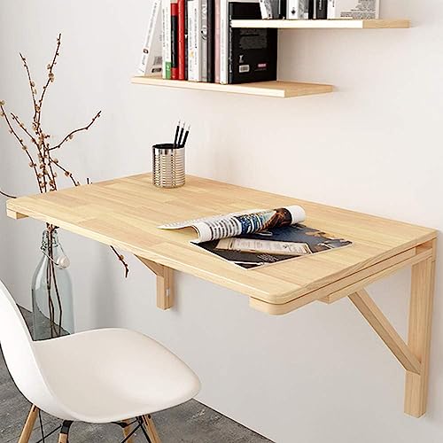 Wandmontierter Klapptisch, klappbare Werkbank, robuster Klapptisch, platzsparender Massivholzregal-Wandschreibtisch mit Halterung, Tragfähigkeit 20 kg (Größe: L100 x B40 cm/L39 x B16 Zoll) (L120 x von LAJUQNQ