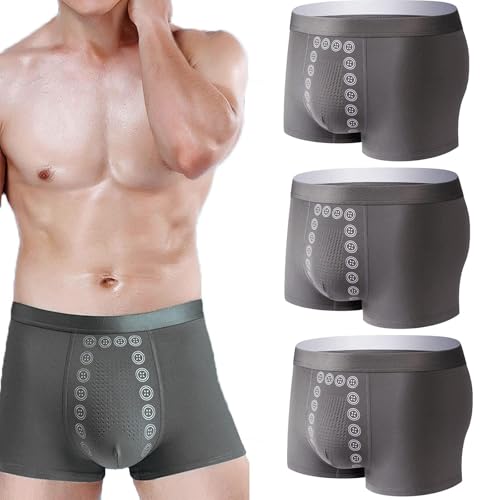 LAKEMON Energetische Magnetfeldtherapie-Hose für Männer, Energiefeldtherapie-Unterwäsche für Männer, Lange Boxershorts für Männer (Dark Gray,XL(55-65kg)) von LAKEMON