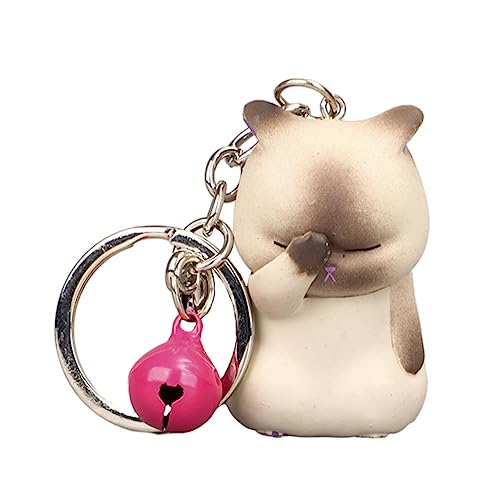 LALADEFIEE 1Stk Schlüsselanhänger Katzenschlüssel hängendes Dekor in Katzenform Büchertasche Katzen schlüsselhalter cat Key Holder Schultaschendekoration Tasche hängende Dekoration PVC Khaki von LALADEFIEE