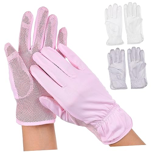 LALADEFIEE 3 Paare Weibliche Sommerhandschuhe Damen Frühlings-sommerhandschuhe Jagdhandschuhe Sommer Fahrer Handschuhe Fahrradhandschuhe Damen Sonnenschutz-fingerhandschuhe Fäustlinge Nylon von LALADEFIEE