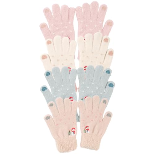 LALADEFIEE 4 Paar Winter Vollfingerhandschuhe Verdickte Touchscreen Handschuhe Für Herren Und Damen Wärmeisoliert Und Atmungsaktiv Ideal Für Outdoor Aktivitäten Und Sportarten von LALADEFIEE