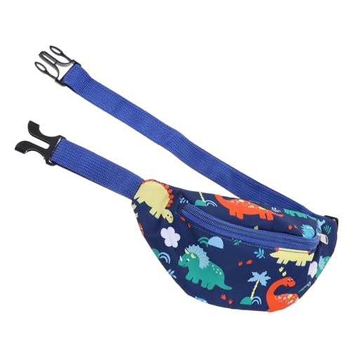 LALADEFIEE Dinosaurier Kinder Brusttasche Mini-Geldbörse für Mädchen Camping-Kindertasche Fanny Taille Kinder Schulranzen zeichentasche Kinder Umhängetasche Mädchen Tasche Oxford-Stoff Blue von LALADEFIEE