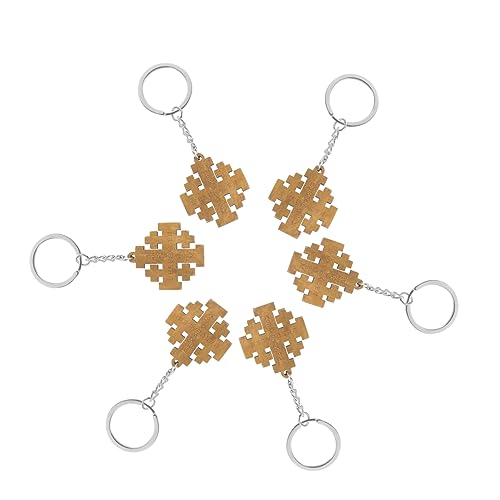 LALADEFIEE Schlüsselanhänger Dekoration Schlüsselanhänger mit Kreuzanhänger Kreuz Schlüsselanhänger Kruzifix Kreuz Schlüsselanhänger Schlüsselanhänger mit Holzanhänger Taschendekoration Jesus von LALADEFIEE