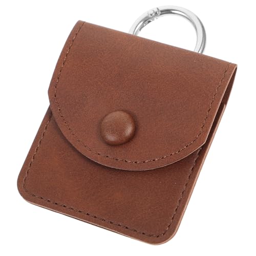 LALADEFIEE Tragbare Tasche zum Aufhängen von Kopfhörern schlüsselanhänger - Headset kopfhörer aufbewahrung Taschenanhänger geldbörse Headset-Hülle süßes Münztäschchen Aluminiumlegierung Brown von LALADEFIEE