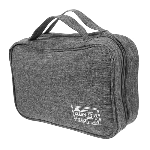 LALADEFIEE Wäschesack Storage Bags aufbewahrungstüten Waschtasche Camping Bag reistasche Kosmetiktasche Kulturbeutel für unterwegs Make-up-Organizer Outdoor-Make-up-Taschen Polyester Grey von LALADEFIEE