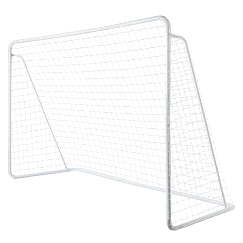 LALAHO Outdoor Fußballtor, Tragbares Fußballtore, 182×120×60 cm, Torpfosten aus Verzinktem Stahl, Korrosionsbeständiges PE-Fußballnetz, Weiß LALAHO Outdoor Fußballtor, Tragbares Fußballtore, 182×120×60 cm, Torpfosten aus Verzinktem Stahl, Korrosionsbeständiges PE-Fußballnetz, Weiß von LALAHO