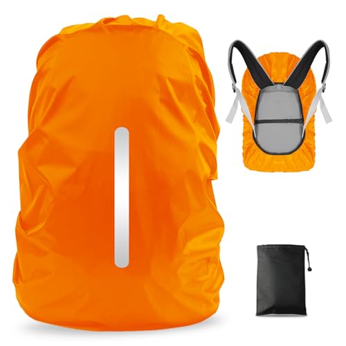 LAMA 1 Stück Rucksack Regenschutz, wasserdichte Schulranzen Regenhülle mit Reflexstreifen Verstellschnalle für Wandern Klettern Camping Radfahren Reisen Outdoor Aktivitäten, Orange S, 18L-25L LAMA 1 Stück Rucksack Regenschutz, wasserdichte Schulranzen Regenhülle mit Reflexstreifen Verstellschnalle für Wandern Klettern Camping Radfahren Reisen Outdoor Aktivitäten, Orange S, 18L-25L von LAMA
