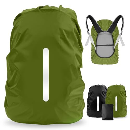 LAMA 2 Stück Regenhülle Regenüberzug Regenhaube Regenabdeckung mit Reflexstreifen Verstellschnalle für Rucksack Schulranzen Schultasche Radfahren Outdoor Aktivitäten M 26-40L Schwarz Militärgrün LAMA 2 Stück Regenhülle Regenüberzug Regenhaube Regenabdeckung mit Reflexstreifen Verstellschnalle für Rucksack Schulranzen Schultasche Radfahren Outdoor Aktivitäten M 26-40L Schwarz Militärgrün von LAMA