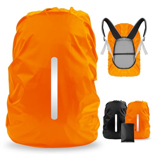 LAMA 2 Stück Regenschutz Rucksack wasserdichte Regenhülle Schulranzen mit Reflexstreifen für Rucksack Schulranzen Schultasche Wandern Camping Radfahren Reisen S 18L-25L Schwarz Orange LAMA 2 Stück Regenschutz Rucksack wasserdichte Regenhülle Schulranzen mit Reflexstreifen für Rucksack Schulranzen Schultasche Wandern Camping Radfahren Reisen S 18L-25L Schwarz Orange von LAMA