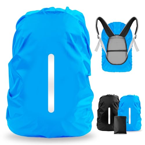 LAMA Rucksack Regenschutz wasserdichte 2 Stück Schulranzen Regenhülle mit Reflexstreifen Verstellschnalle für Wandern Klettern Camping Radfahren Reisen Outdoor Aktivitäten S 18L-25L Schwarz Blau LAMA Rucksack Regenschutz wasserdichte 2 Stück Schulranzen Regenhülle mit Reflexstreifen Verstellschnalle für Wandern Klettern Camping Radfahren Reisen Outdoor Aktivitäten S 18L-25L Schwarz Blau von LAMA