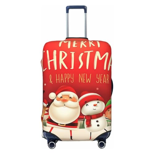 LAMAME Frohe Weihnachten Bedruckte Kofferhülle Elastische Schutzhülle Waschbar Gepäckabdeckung, weihnachtsmotiv, L von LAMAME