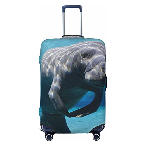 LAMAME Kofferbezug mit Hühnermotiv, elastisch, waschbar, Gepäckabdeckung, Süßes Seekuh, XL von LAMAME