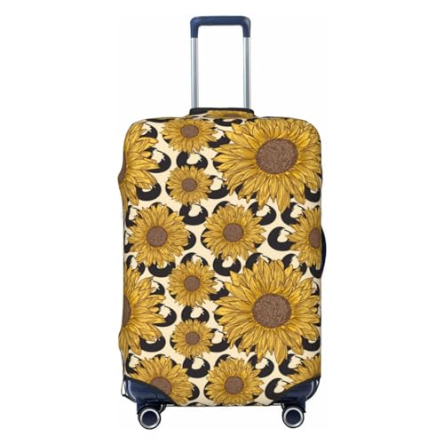 LAMAME Kofferbezug mit Sonnenblumen-Motiv, elastisch, waschbar, Gepäckabdeckung, sonnenblume, L von LAMAME