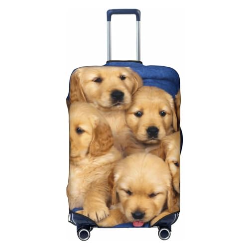 LAMAME Kofferbezug mit buntem Graffiti-Muster, elastisch, waschbar, Gepäckabdeckung, Hundemuster, S von LAMAME