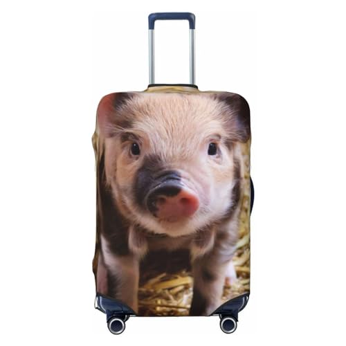 LAMAME Kofferbezug mit niedlichem Schweinchen-Motiv, elastisch, waschbar, Gepäckabdeckung, Süßes Schwein, L von LAMAME