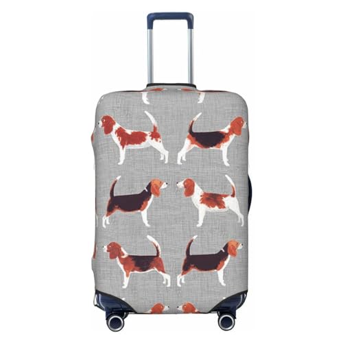 LAMAME Niedliche Giraffe bedruckte Kofferhülle Elastische Schutzhülle Waschbare Gepäckabdeckung, Beagle-Muster, S von LAMAME