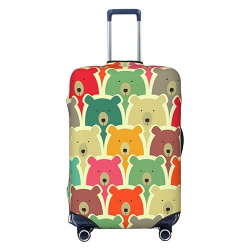 LAMAME Niedlicher Pinguin bedruckter Kofferüberzug, elastischer Schutzbezug, waschbarer Gepäckbezug, Bunte Bären., XL von LAMAME