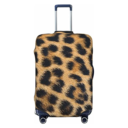 LAMAME Rauchpilze Bedruckter Kofferüberzug Elastische Schutzhülle Waschbare Gepäckabdeckung, Rauer Leopardenmuster, L von LAMAME