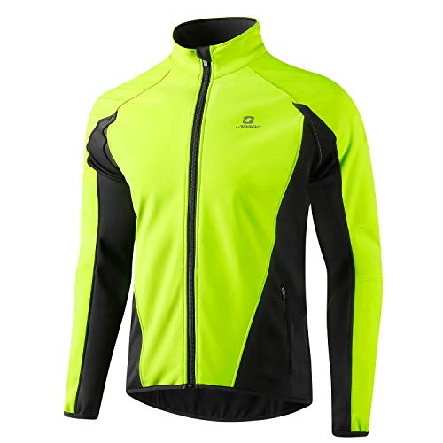 LAMEDA Fahrradjacke Herren Winter Thermo Softshelljacke Radjacke Wasserdicht Winddicht Atmungsaktiv Reflektierend Laufjacke Herbst Damen für Radfahren Sport Laufen Wandern Grün XL von LAMEDA