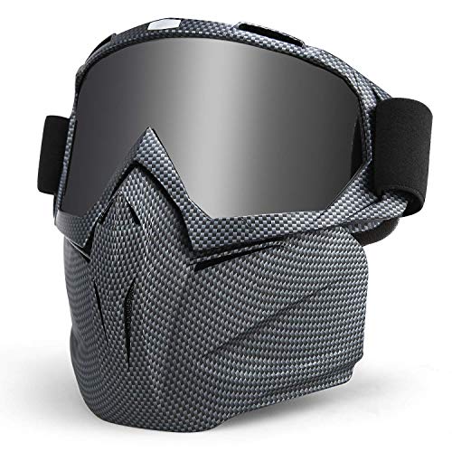 LAMEDA Motorrad Maske Brille Herren Motorrad Goggle Gesichtsmaske Schutzmaske männer Schutzbrille Skibrille Für Motorrad Ski Snowboard Brille Motorradbrillen UV-Schutz von LAMEDA