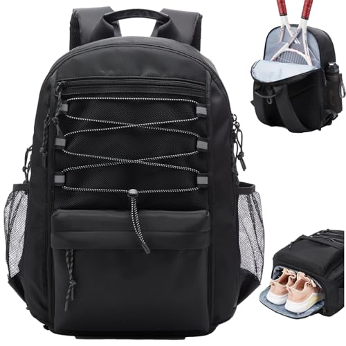 LANBX Tennistasche, Tennisrucksack für Damen und Herren, 2 Schläger mit isolierter Tasche, Schuhfach für Pickleball-Tennis, Badmintonschläger von LANBX