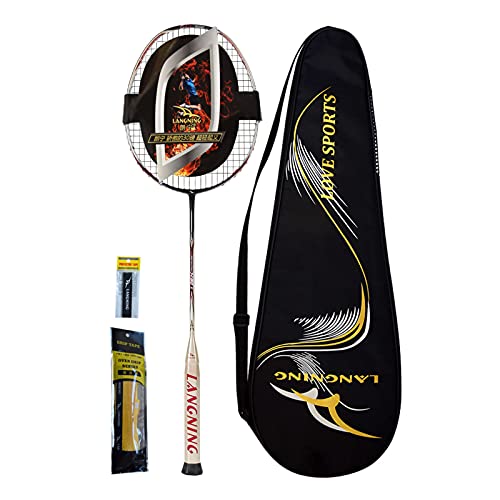 LANGNING Ronning LN90 Badminton-Schläger der dritten Generation, 5U, All-Carbon verbundene Badmintonschläger, Kohlefaser, Offensiv, 13,6 kg, 3 Badminton-Birdie LANGNING Ronning LN90 Badminton-Schläger der dritten Generation, 5U, All-Carbon verbundene Badmintonschläger, Kohlefaser, Offensiv, 13,6 kg, 3 Badminton-Birdie von LANGNING