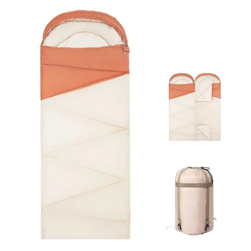 Camping-Schlafsack Für Erwachsene, Extra Breiter Rucksack-Schlafsack, Outdoor-Camping-Wanderausrüstung Für 3 Jahreszeiten Kühles Wetter – Winter, Frühling, Herbst,Beige,3.0kg von LANGWEI