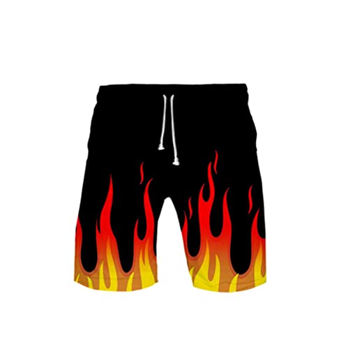 Herren Swim Trunk,3D-Badehose Für Herren, Lässige, Schnell Trocknende Kordelzug-Shorts Für Herren, Sommer-Strand-Shorts, Rote Flamme Bedruckte Boardshorts Mit Taschen Für Strand-Surf-Pool-Party, Herren Swim Trunk,3D-Badehose Für Herren, Lässige, Schnell Trocknende Kordelzug-Shorts Für Herren, Sommer-Strand-Shorts, Rote Flamme Bedruckte Boardshorts Mit Taschen Für Strand-Surf-Pool-Party, von LANGX