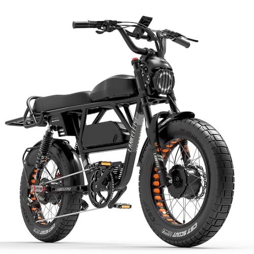 LANKELEISI X-Black Knight vollgefedertes elektrisches Mountainbike, 20AH+25AH Dual-Sam-Sung-Akkus, Dual-Motoren von LANKELEISI