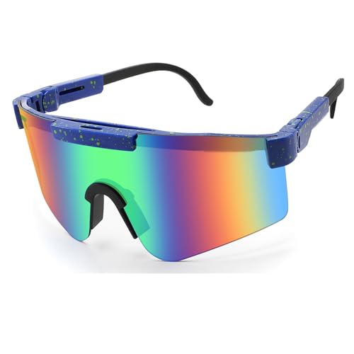 LANLANG Polarisierte Fahrradbrille für Herren Damen, Sport-Sonnenbrille für Outdoor-Aktivitäten, UV-Schutz, verstellbare Bügel, leicht, blendfrei, modisch von LANLANG