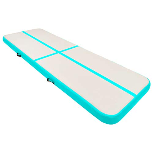 Aufblasbare Gymnastikmatte mit Pumpe, LAPOOH Turnmatte, Gymnastics Mat, Tumbling Matte, Airmatte, 300x100x20 cm PVC Grün von LAPOOH