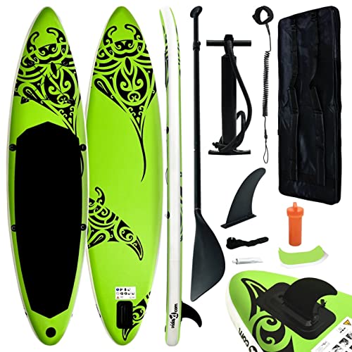 Aufblasbares Stand Up Paddle Board Set, LAPOOH Stand Up Paddleboard, Paddle Accessories, 366x76x15 cm Grün von LAPOOH