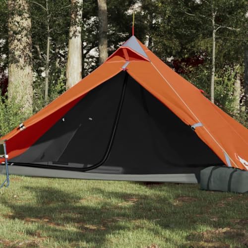 Campingzelt 1 Person Grau & Orange 255x153x130 cm 185T TAFT, LAPOOH Caming Zelt, Camping Markise Zelt, Camping Tents, Camping-Zelt - 94385 von LAPOOH