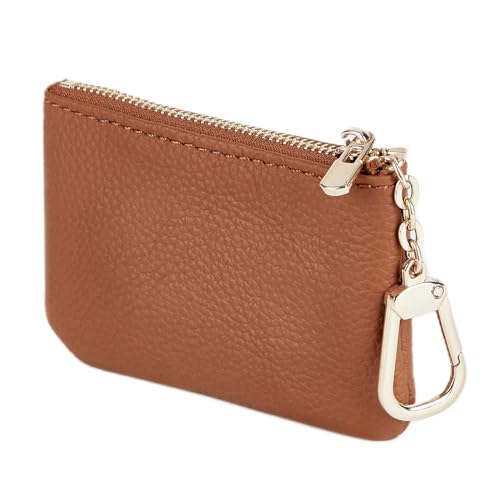 LARENNT Vollnarbiges Leder Münzbörsen für Damen und Herren - Schlüsseletui Leder Coin Purse Kleine Geldbörse Damen mit Schlüsselbund (Hellbraun) LARENNT Vollnarbiges Leder Münzbörsen für Damen und Herren - Schlüsseletui Leder Coin Purse Kleine Geldbörse Damen mit Schlüsselbund (Hellbraun) von LARENNT
